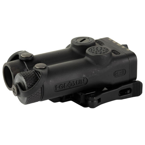 Holosun Technologies LE221-RD-IR Laser Red & IR Titanium Body, compact and tactical laser sight with red and infrared lasers, featuring a durable black titanium body and adjustable components for precision targeting.