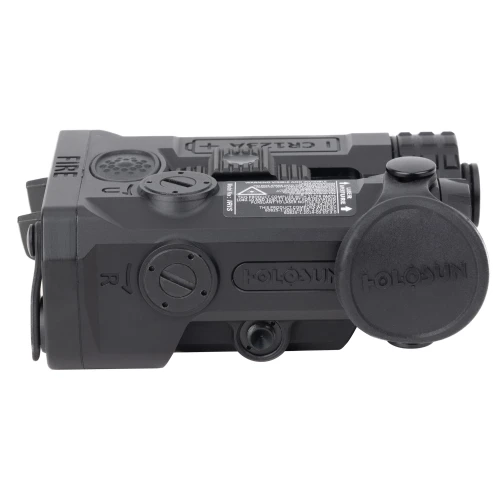 Holosun Technologies Holosun IRIS-RD3 Tactical Red & Infrared Laser System - Precision Rifle Illuminator with Remote Control, black tactical laser device with multiple adjustment controls and lens cover.