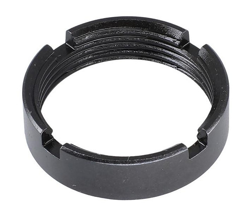 ABCSportZ USA MADE AR-15 Castle Nut for Car and M4 Mil-Spec Buffer Tubes, black metal firearm accessory.