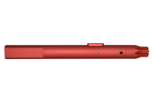 Presma .308 Barrel Vise Block Rod with New Torque Block for .936" - AR-10 LR-308, Red, in a long cylindrical shape.