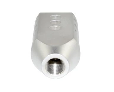 Presma 1/2x28 Competition Grade Muzzle Brake Recoil Compensator for .223/5.56, Matte Stainless Steel, front view showing cylindrical design with vent holes.