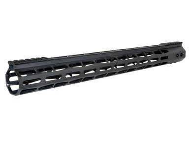Presma 19" AR-15 Super Light M-LOK Series Free Float Handguard with Partial Top Rail, black, lightweight tactical rifle handguard with M-LOK slots and partial top rail for customizable accessory mounting.