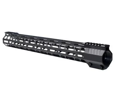 Presma 19.5" Lightweight M-LOK Free Float Handguard for 308 High Profile Uppers, black tactical handguard with M-LOK slots for accessories.