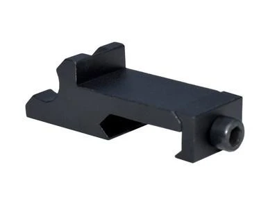 Presma 45 Degree Offset Picatinny 1 Slot Rail Mount, black metal firearm accessory with a compact design and mounting screw.