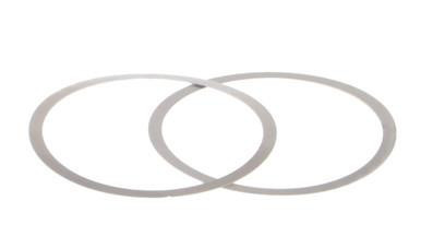 Presma 5/8" Barrel Nut Timing Shim - 2 PACK, two metallic round shims for engine timing adjustment.