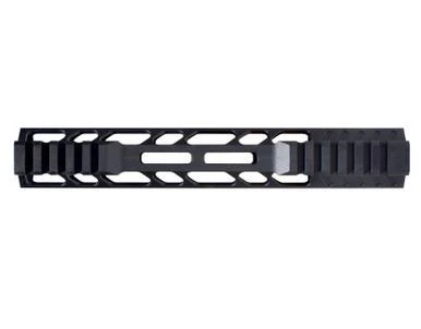 Presma 9.5" M-LOK Handguard w/ Hand Stop - 223/5.56, black aluminum handguard with M-LOK slots and integrated hand stop for firearm customization.
