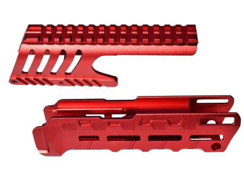 Presma Aftermarket Combo Set for for Remington 870 12 gauge, Saddle Mount & Forend, Aluminum, Red, lightweight tactical accessories