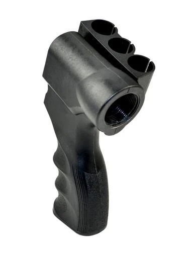 Presma Aftermarket Pistol Grip with 3 Shell Holder for Remington 870 Shotgun, black pistol grip with shell holder on top for easy access.