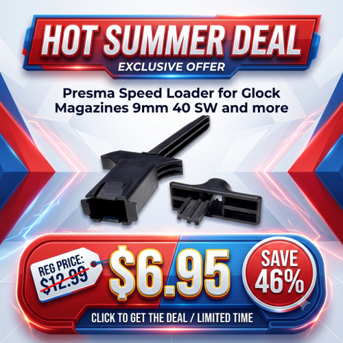 Presma Aftermarket Speed Loader for Glock Magazines inc 9mm 40 SW and more - Black [TL-RB]