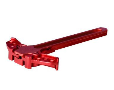 Presma Ambidextrous Charging Handle, Red, Fits Smith & Wesson® M & P 15-22™, shown in red color with textured gripping surface and ergonomic design for easy handling.