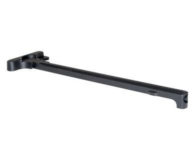 Presma AR-10 .308 Mil-Spec Charging Handle, Black, side view of the black tactical firearm accessory.