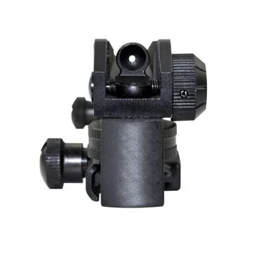 Presma AR-15 A2 Carry Handle, Dual Rear Aperture, Aluminum, front view showing the carry handle mounted on an AR-15 rifle.