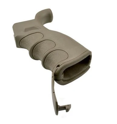 Presma AR-15 Rear Pistol Grip, Beavertail, Tan, ergonomic firearm accessory with textured grip and beavertail design for enhanced control and handling.