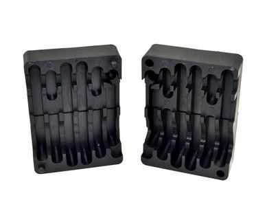 Presma AR-15 Upper Vise Block [UVB], a pair of black polymer blocks with multiple slots and bars designed for securely holding AR-15 upper receivers during maintenance or assembly.