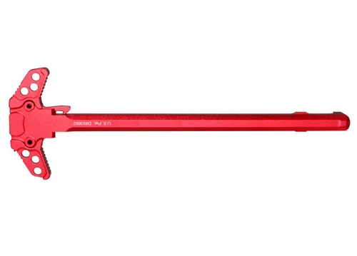 Presma Inc Ambidextrous AR-10 LR 308 Charging Handle, Red, pictured against a white background.