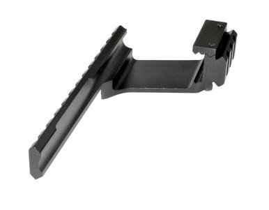 Presma Pistol Handgun Picatinny Rail Mount - Top & Bottom, black handgun accessory for attaching tactical lights, lasers, or other accessories to firearm.