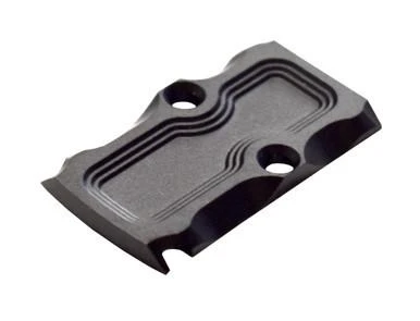 Presma RMR Cover Plate for Glock Cut Slide, a black polymer mounting plate with cutouts and screw holes for pistol optics installation.