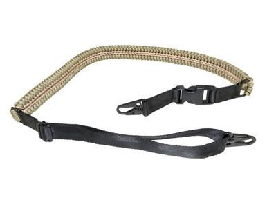Presma Tactical 2 Point Sling with 2 Quick Detach Hooks, Tan Paracord, adjustable firearm sling with dual attachment points and lightweight design.