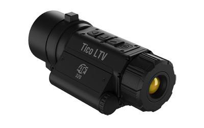 ATN TICOLTV325X Thermal Scope, compact black device with adjustable focus and unlimited eye relief for enhanced thermal imaging during day and night activities.