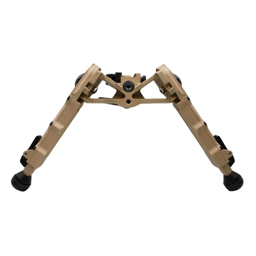 Accu-Tac TWBB-0400 Wide Body Bipod, a durable tactical bipod with adjustable height and cant features, quick detach Picatinny mount, designed for long-range shooting, bench-rest, and airsoft applications.