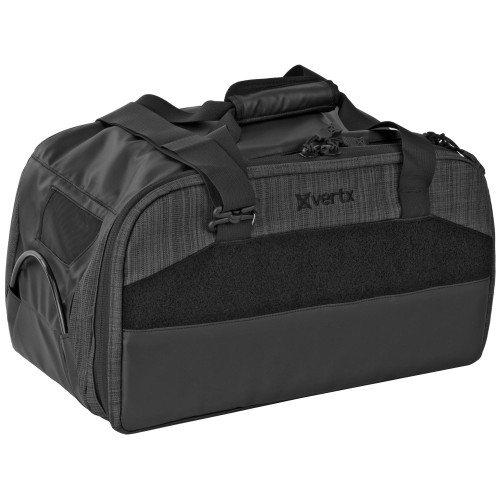 Vertx F1 VTX5026 HBK/GBK NA, black and gray sports duffel bag with multiple compartments and sturdy handles.
