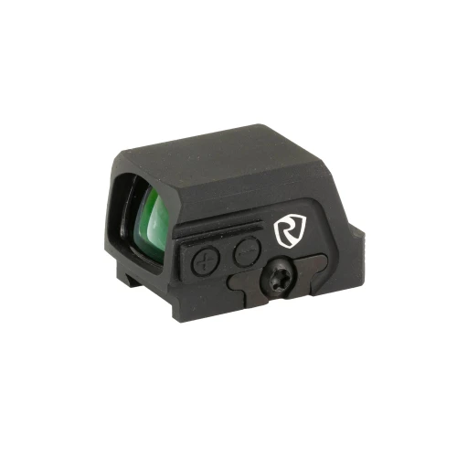 Riton Optics RO1TEED23, tactical red dot sight with a compact black design and green-tinted lens, ideal for firearm aiming and targeting.