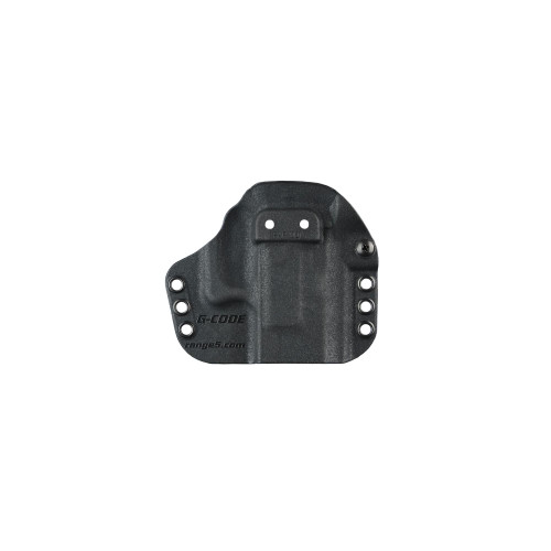 G-Code PAR-001-BK, tactical holster for secure firearm carry, black polymer material with multiple mounting holes.