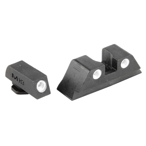 Meprolight TD Night Sights for Glock 20, 21, 29, 30 – Self-Illuminated, Maintenance-Free, Brightest Night Sights for Enhanced Low-Light Shooting, with durable black sight housings and luminous green dots for quick target acquisition.