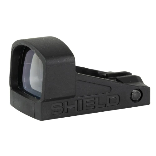 Shield Sights SMSC-8MOA-POLY Mini Red Dot Sight for Precision Shooting, black durable polymer red dot sight with night vision compatibility, compact and lightweight design.