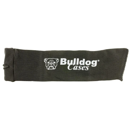 Bulldog Cases BULLDOG HANDGUN SOCK BLK, black handgun sock case with Bulldog Cases logo and bulldog face illustration.