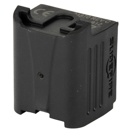 Surefire SUREFIRE BATTERY 3.7V LITH POLY XSC, close-up of a black lithium-polymer battery with branding and technical specifications.
