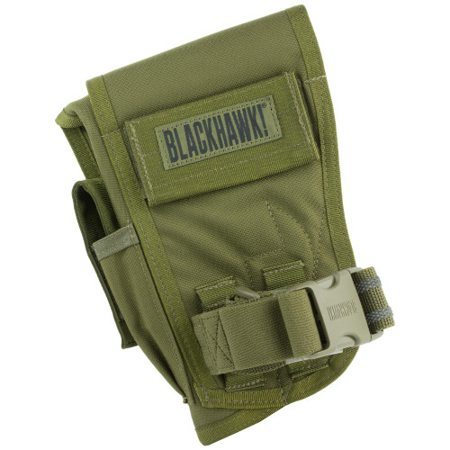 Blackhawk BH SpecOps HLSTR Universal RH OD, tactical holster in olive drab color with adjustable strap and buckle.