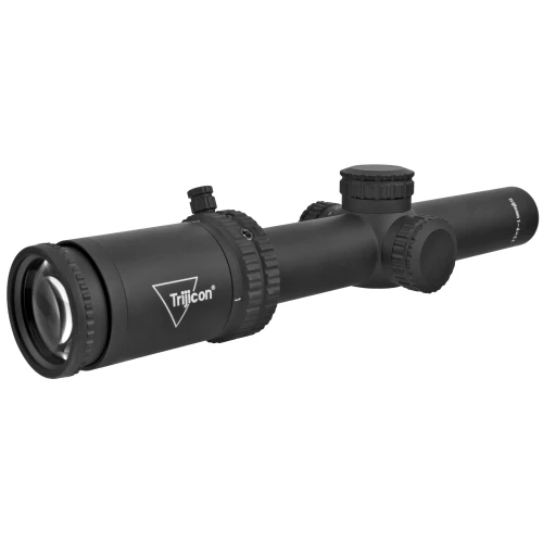 Trijicon CREDO 1-4X24 SFP BDC RED Rifle Scope, black matte finish with adjustable zoom and reticle for precision shooting.