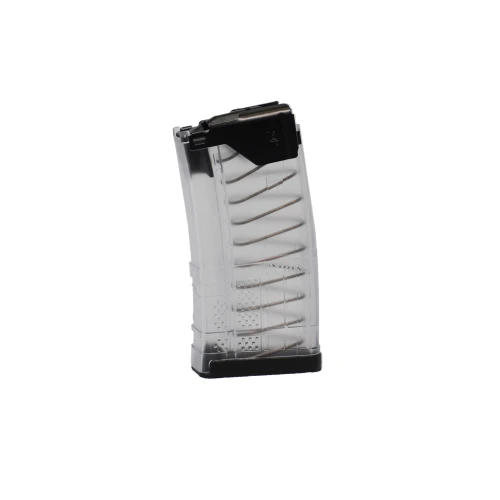 Lancer Systems L5-G2-20-CLR GEN 2 Premium Hybrid Magazine - Steel/Polymer, Durable & Reliable for Performance Shooting, transparent magazine with metal spring inside.