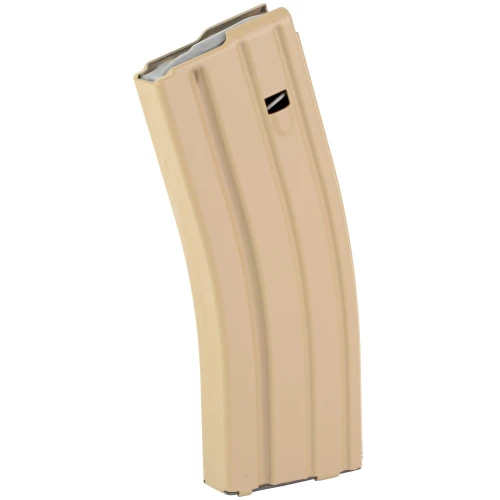 Ammunition Storage Components 30-223-AL-FDE-G-ASC AR-15/M4/M16 Magazine - Durable .223/5.56 & .300 Blackout Compatible, Lightweight 6061 Aluminum, Heat Treated T6, Flat Dark Earth Finish with an image of the magazine.