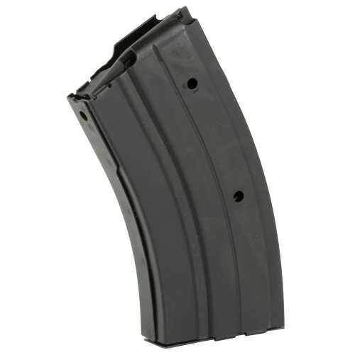 ProMag Industries RUG-A43 20-Round Magazine for Ruger Mini Thirty 7.62X39MM, black metal firearm magazine with curved design for Ruger Mini Thirty rifle.