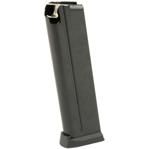Springfield Armory PI6069 10-Round Steel Magazine for EMP Lightweight Champion, durable and reliable steel construction for tactical shooting, shown standing upright with a black finish.