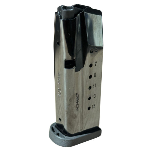 Derya DXA-10L-ZXC 10-Round Magazine for DY9Z Pistol, with durable metal and polymer construction, shown upright with capacity markings from 5 to 15 rounds, reliable 9mm capacity.