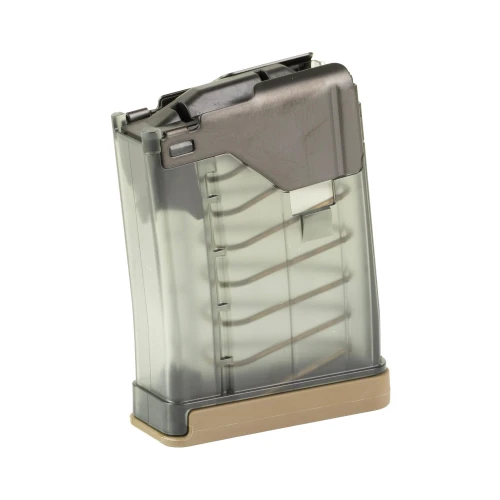 Lancer Systems L5AWM Magazine for .300 Blackout, metallic gray magazine with distinctive markings, flat dark earth floor plate, designed for 200+ grain subsonic rounds, MPN 999-000-4280-03.