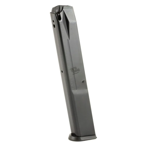 ProMag Industries SPR-A4 20-Round Steel Magazine, durable construction with heat-treated spring, made in USA, shown with a gray finish. 