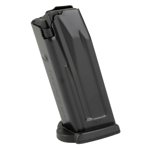 Heckler & Koch 50253678 Magazine, durable steel body with polymer base plate for perfect fit and reliability, shown in close-up image.