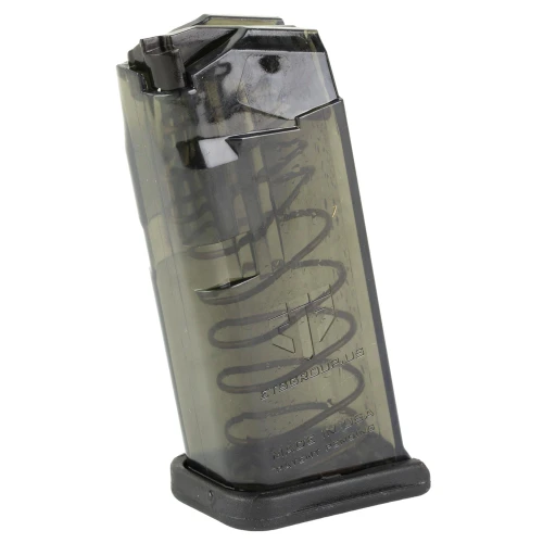 Elite Tactical Systems Group SMK-GLK-26 - Durable 10-Round Glock 26 Magazine with Enhanced Features and Lifetime Warranty, semi-transparent magazine with spring inside.