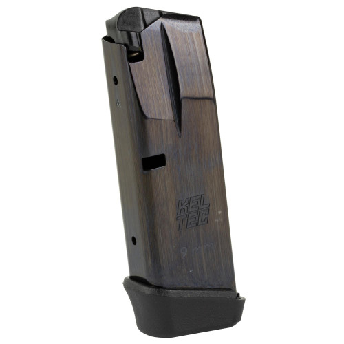 Kel-Tec P15-1400, 9mm handgun magazine with a woodgrain finish and black base plate.