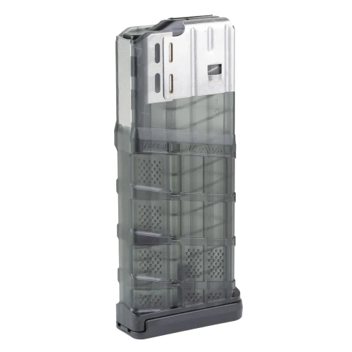 Lancer Systems L7-G2-25-SMK, semi-automatic rifle magazine with a transparent body showing internal components, designed for 7.62x51mm NATO rounds.