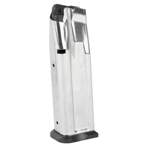 Kimber America 1600080A, firearm magazine in a silver metallic finish with black base and top parts.