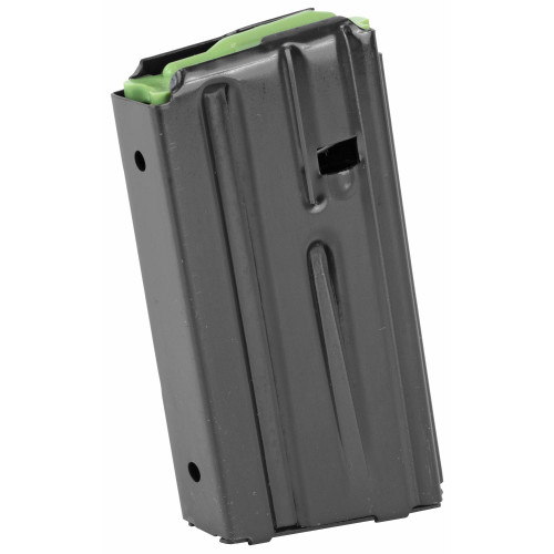 ProMag Industries COL08, firearm magazine with a black metal body and green follower, designed for reliable ammunition feeding.
