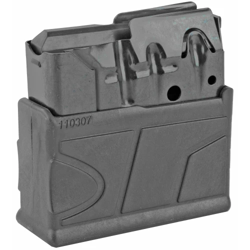 Savage Arms 55185, firearms magazine with a gray plastic body and metal top for ammunition loading.