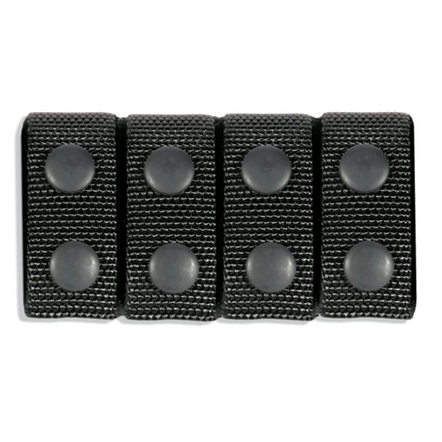 BLACKHAWK 44B350BKA Durable CORDURA Nylon Duty Gear - Belt Keepers Set for 2" Belts, black belt keepers with snap buttons for securing duty belts