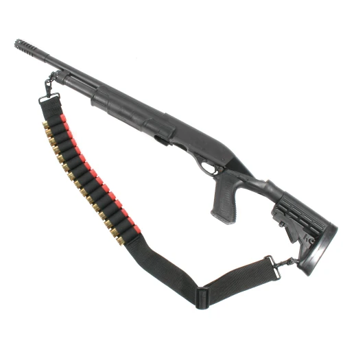 BLACKHAWK 43SS15BK Adjustable Two-Point Shotgun Shell Sling - Durable Nylon with 15 Shell Capacity for Tactical Readiness, featuring a detachable shell holder and adjustable straps for secure carry.