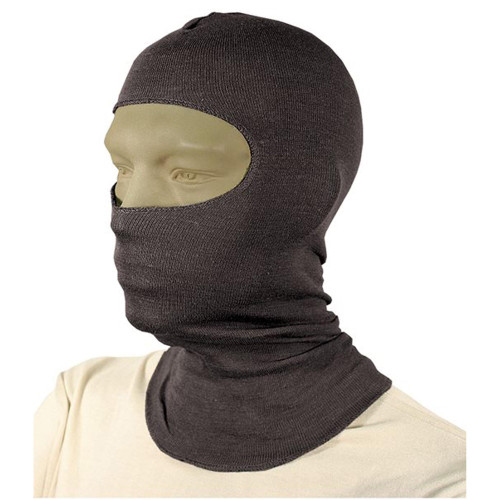 BLACKHAWK 333005BK Lightweight Flame-Resistant Balaclava, Nomex Head & Neck Protection, black knitted flame-resistant balaclava designed for head and neck protection.
